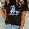 Women's Black Laser Western Cowboy Graphic Crewneck Tee - Image 6
