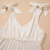 Women's Oatmeal Solid Color Tied Straps Ruffle Tiered Mini Dress - Casual Summer Style - Image 11