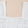Women's White Hollowed Lace Patchwork Square Neck Short Sleeve Blouse - Image 6