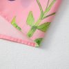 Women's Pink Floral Print Striped Notched V Neck Bubble Sleeve Blouse - Summer Style - Image 7