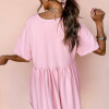Women's Light Pink American Flag Inspired Sequin Disco Ball Patched Mini Dress - Image 3