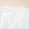 Women's White Broderie Anglaise Ruffle Short Sleeve Blouse - Perfect for Summer - Image 14