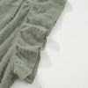 Elegant Laurel Green Flutter Sleeve Lace V Neck Shirt for Women - Image 15