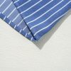 Women's Sky Blue Stripe Frilly Split Neck Shirred Ruffle Sleeve Mini Dress - Image 13