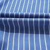 Women's Sky Blue Stripe Frilly Split Neck Shirred Ruffle Sleeve Mini Dress - Image 15