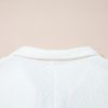 Elegant Women's White Contrast Striped Collar Textured Half Sleeve Blouse - Image 10