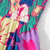 Women's Purple Floral Print Shirred Spaghetti Strap Loose Maxi Dress - Effortlessly Chic Summer Dress - Image 10