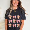 Women's Black Cow with Bow Graphic Crewneck Western Tee - Casual Summer Top - Image 5