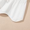 Elegant Women's White Bow Knot Decor Square Neck Puff Sleeve Peplum Top - Image 21