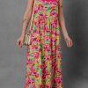 Women's Multicolour Floral Tied Straps Ricrac Trim Maxi Dress for Summer - Image 4