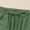 Women's Green Flap Pocket Casual Drawstring Shorts for Summer - Image 12