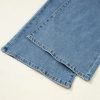 Women's Dusk Blue Medium Wash Super Wide Leg Denim Pants - High Waist Casual Jeans - Image 10