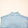 Beau Blue Bowknot Neck Sleeveless Ruffled Chambray Dress - Chic & Playful Summer Style - Image 11