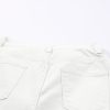 Women's White High Waist Straight Leg Cargo Pants with Pockets - Image 11