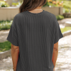 Women's Carbon Grey Twisted Rib Texture Guitar Music Note Patched 2-Piece Short Set - Image 5