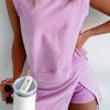 Women's Phalaenopsis 2-Piece Mineral Wash Cotton Tank Top and Lined Split Skirt Set - Image 2