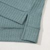 Women's Moonlight Jade Oversized Ribbed Knit V Neck Dolman Short Sleeve Top - Image 11