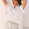 Women's White Broderie Anglaise Ruffle Short Sleeve Blouse - Perfect for Summer - Image 4