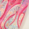 Women's Rose Tribal Paisley Print Ruffled Sleeve Notch Neck Midi Dress - Bohemian Style - Image 18