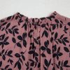 Women's Brown Leaf Print Lace-Up V Neck Crinkled Tank Top for Summer - Image 7