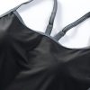 Women's Black Spaghetti Strap Cutout Back Sporty One Piece Swimsuit - Image 16