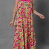 Women's Multicolour Floral Tied Straps Ricrac Trim Maxi Dress for Summer - Image 3
