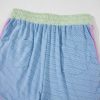 Women's Beau Blue Corded Knit Color Block Round Neck Cap Sleeve 2-Piece Short Set - Image 13