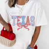 Women's White Independence Day Texas Bow Printed T-Shirt - Celebrate Texan Pride - Image 5