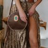 Women's Brown Western Floral Print Ruffled Hem High Waist Maxi Skirt - Image 7