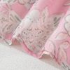 Chic Pink Floral Print Drawstring V Neck Puff Sleeve Blouse for Women - Image 14