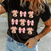 Women's Black Cow with Bow Graphic Crewneck Western Tee - Casual Summer Top - Image 6