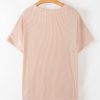 Women's Jet Stream Textured Knit Round Neck Short Sleeve Top - Casual Summer Essential - Image 7