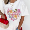Women's White MAMA Flower Heart Graphic Tee – Soft Cotton Blend Casual T-Shirt - Image 5