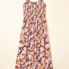 Women's Black Floral Print Smocked High Waist Square Neck Jumpsuit for Spring Events - Image 3