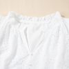 Women's White Broderie Anglaise Ruffle Short Sleeve Blouse - Perfect for Summer - Image 11
