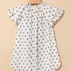 Women's White Boho Pattern V Neck Blouse with Tiered Ruffled Sleeves - Image 8