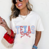 Women's White Independence Day Texas Bow Printed T-Shirt - Celebrate Texan Pride - Image 6