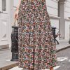 Women's Brown Leopard Floral Reversible Ruffle Hem Maxi Skirt - Elegant & Versatile - Image 8