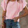 Light Pink Crinkled Cotton Gauze Blouse with Ruffle Sleeves - Perfect for Summer - Image 6