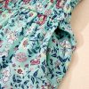 Women's Green Bohemian Floral Ruffle Bottom Spaghetti Strap Jumpsuit for Summer - Image 17