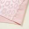 Women's Apricot Pink Leopard Jacquard Patchwork Crisscross V Neck Short Sleeve Blouse - Image 21