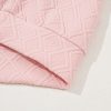 Women's Light Pink Textured Half Sleeve Blouse with Contrast Striped Collar - Image 10