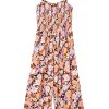 Women's Black Floral Print Smocked High Waist Square Neck Jumpsuit for Spring Events - Image 13