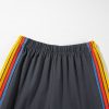 Women's Dark Grey High Waist Sweatpants with Playful Rainbow Stripes - Image 7