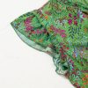 Women's Vibrant Green Floral Tie Split Neck Ruffled Tiered Short Dress - Image 13
