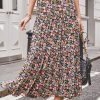 Women's Brown Leopard Floral Reversible Ruffle Hem Maxi Skirt - Elegant & Versatile - Image 11