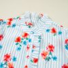 Women's Sky Blue Stripe Floral Ruffle Mini Dress with Belt - Image 16