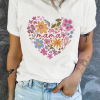 Women's White MAMA Flower Heart Graphic Tee – Soft Cotton Blend Casual T-Shirt - Image 9
