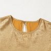 Women's Gold Metal Textured Round Neck Casual Tank Top for Festivals - Image 7