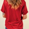 Women's Red July 4th Sequin Star Graphic T-Shirt for Independence Day - Image 5